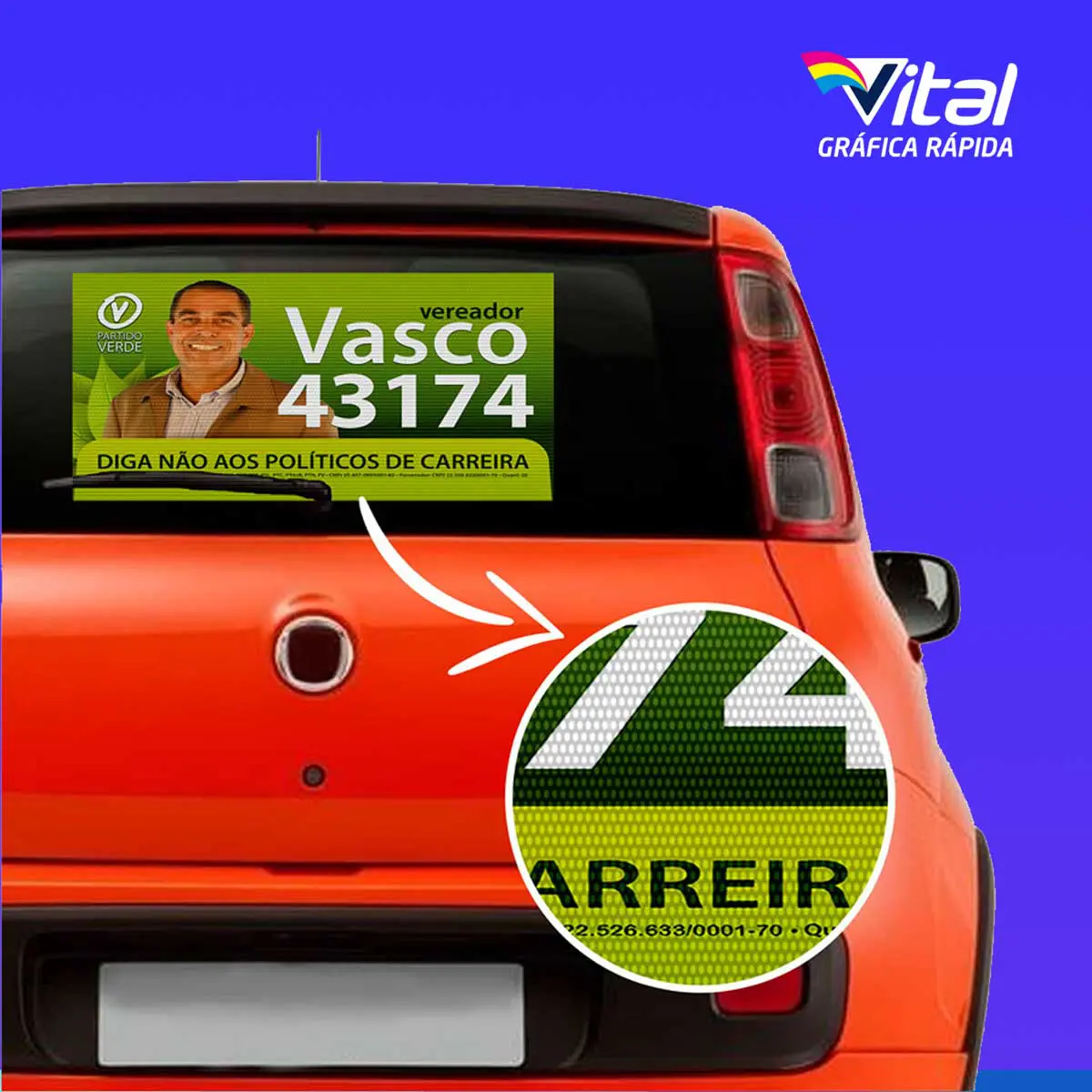 Adesivo perfurado para vidro traseiro 37x77cm