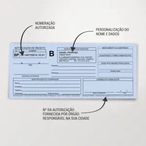 Talão Receituário de Controle Especial Azul B1 - 1 via