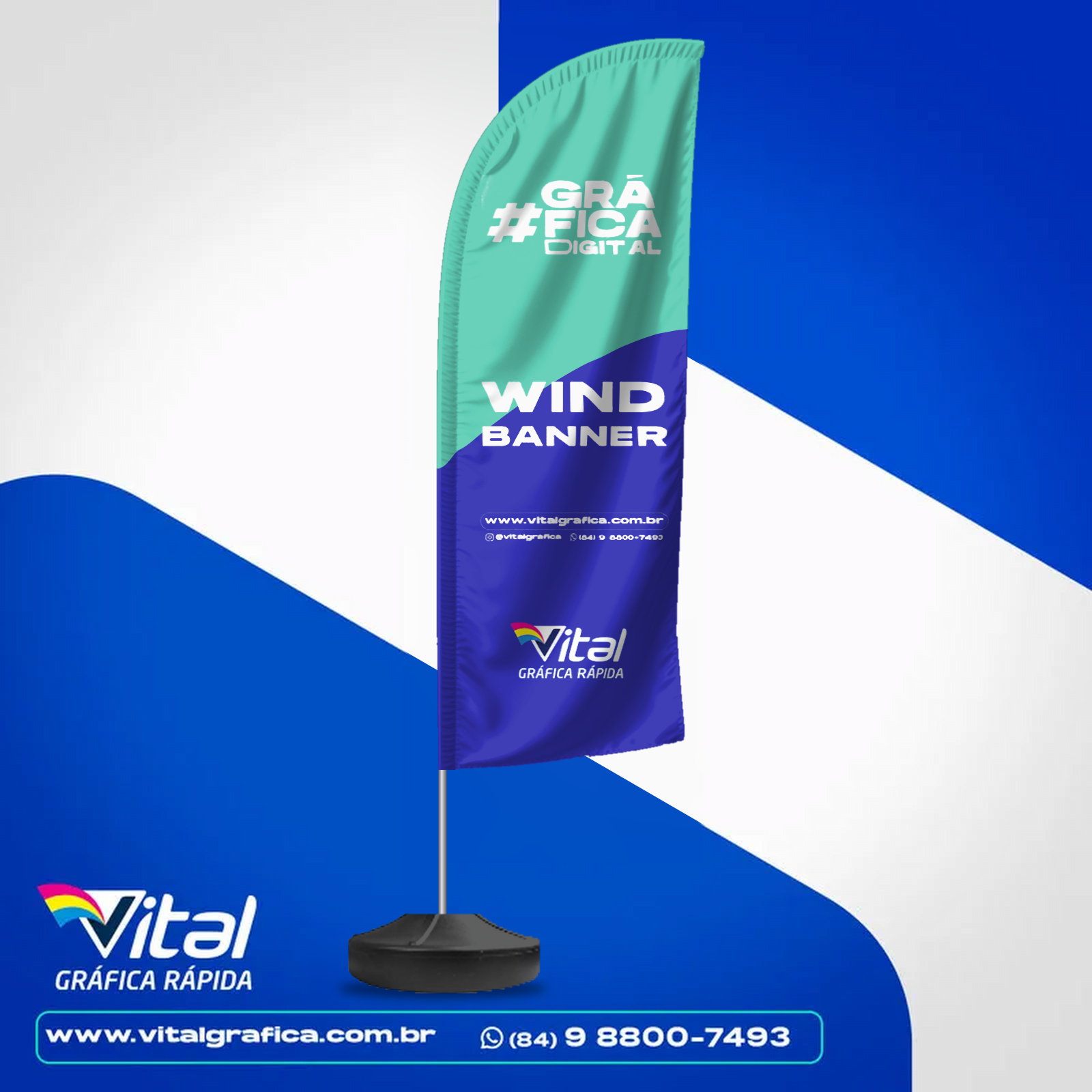 Wind Banner/Fly Banner com base completa