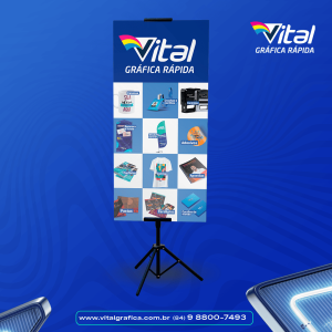 Banner em Lona + Estrutura metalica (Tripé)